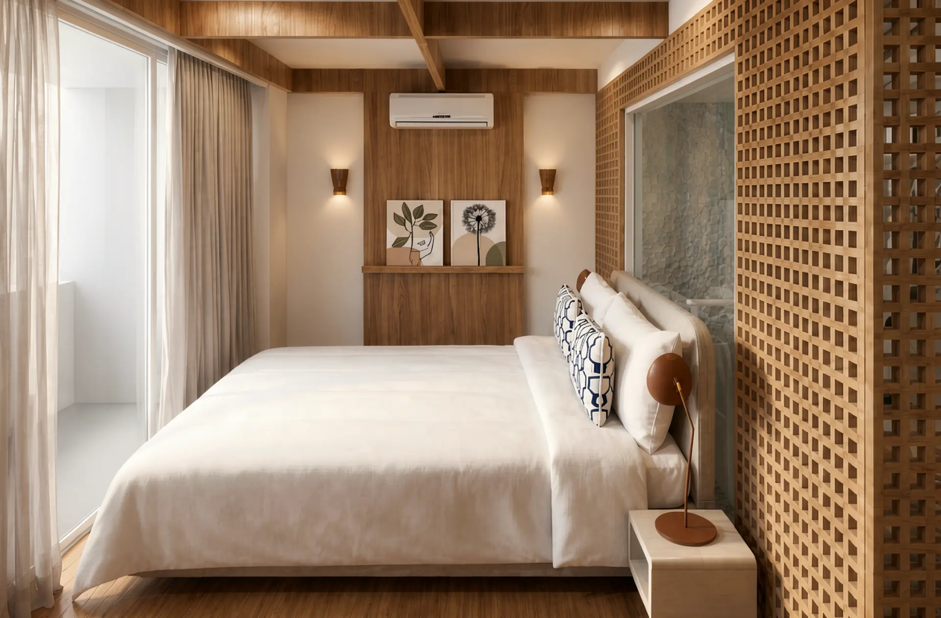 Estúdio Airbnb - Uapé — Dormitório com muxarabi